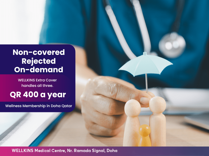 WELLKINS Extra Cover - Insurance gap cover at Wellkins Medical Centre Doha Qatar